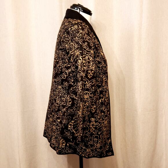 Catherine's Quilted Lightweight Open Jacket in Black & Gold | Size 14/16W | NWT - Picture 3 of 10